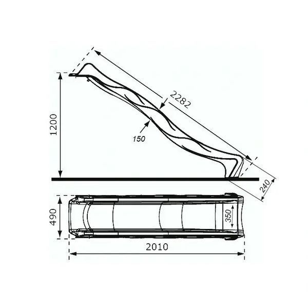 Гірка дитяча пластикова 2,3 м Жовта KBT (Бельгія), Дитяча пластикова гірка для вулиці  416.012.003.001 (3) фото