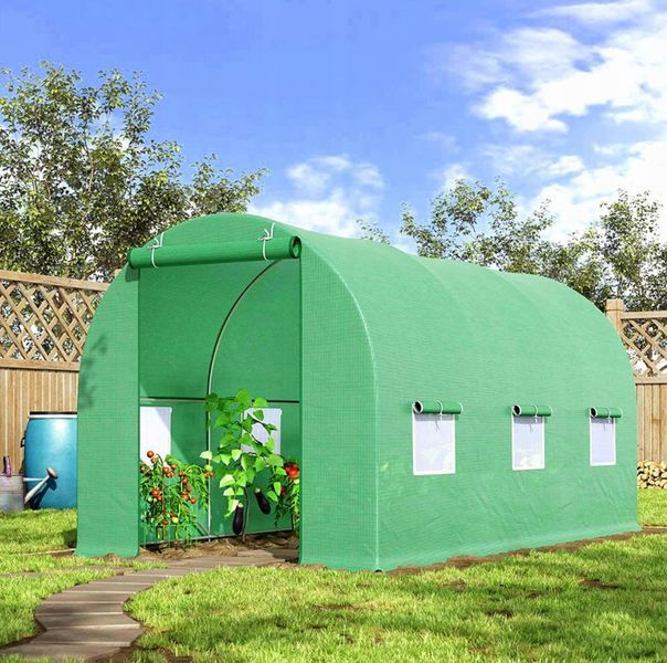 Теплиця садова Holla Garden 6 м&sup2; (3x2x2 м), міцний дачний парник із оцинкованого металу та ПЕ-плівки, Польща P0021(7) фото